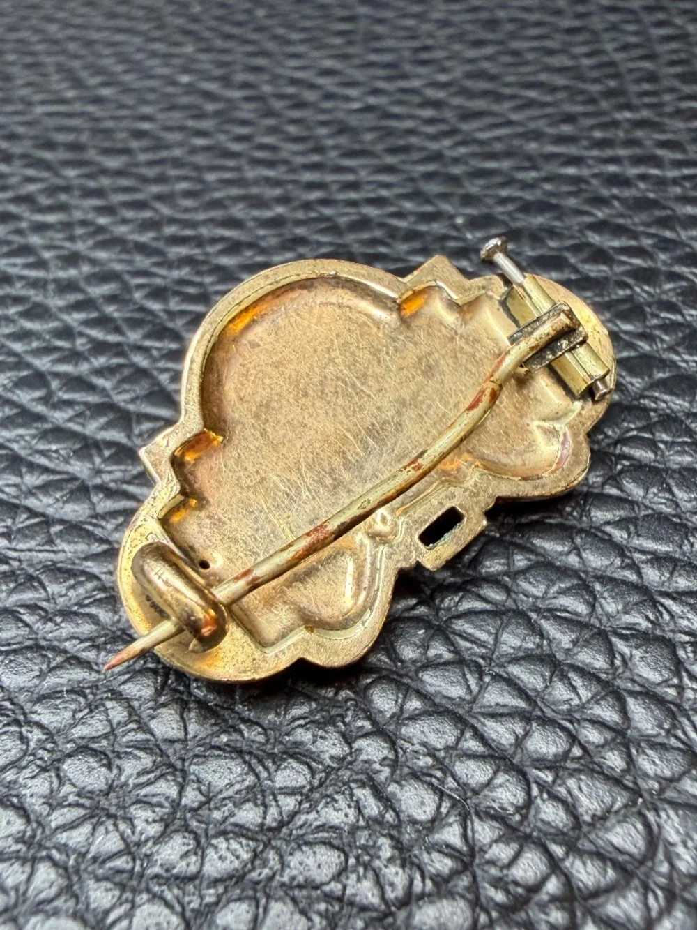 ORNATE Antique Victorian Edwardian Gold Filled Etched Pin Brooch C Clasp 1.25